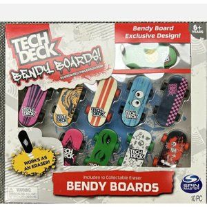 New Tech Deck Bendy Boards 10 Pack Rubberized Fingerboards!  With Exclusive